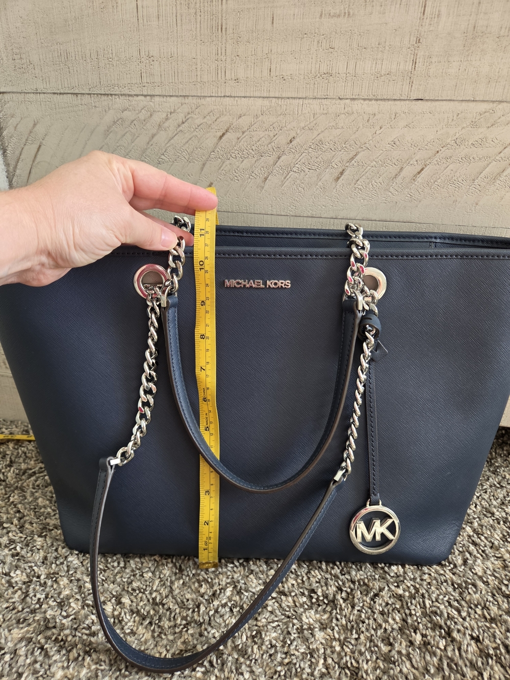 Michael Kors Navy Saffiano Tote with Michael Kors Logo Zip Wallet. #SW - Picture 3 of 16